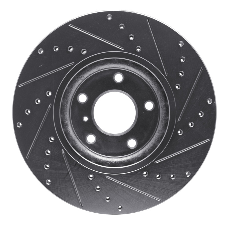 Infiniti G25 Brake Rotor (1) - Front Left - R1 Concepts - Drilled & Slotted - Silver - `03-`23